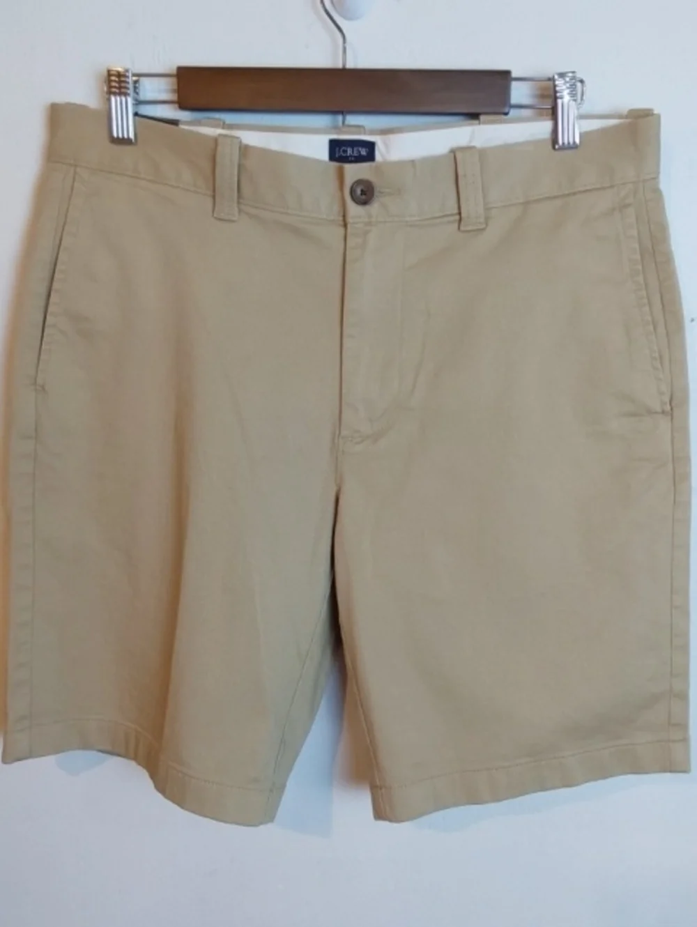 J. Crew|Men's Beige Khaki Chino Dress Shorts Pockets Neutral Preppy Campus Sz.32